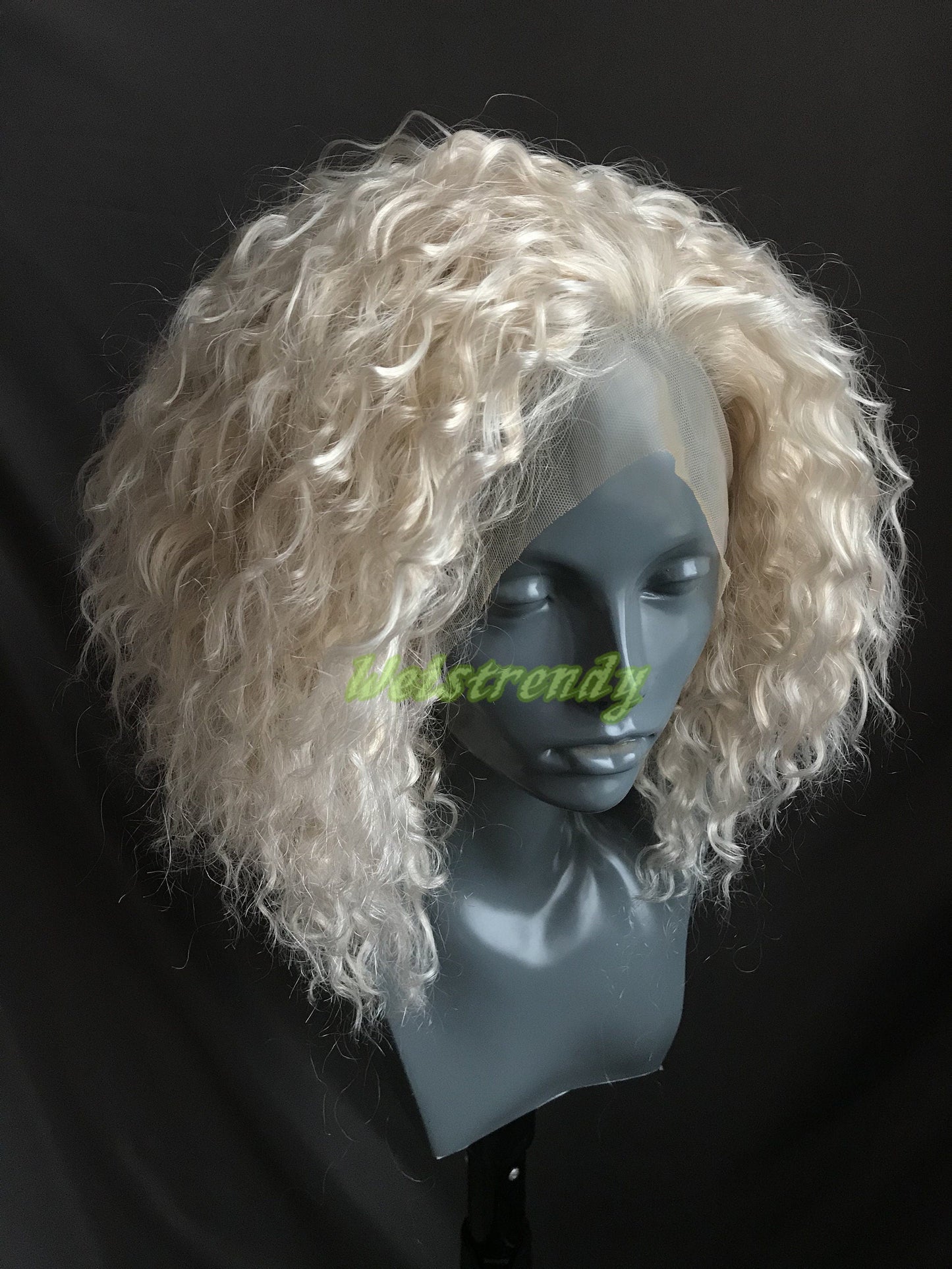 Pale Blonde Mixed Blonde Short Afro Curly Wigs Synthetic Lace frontal Wigs