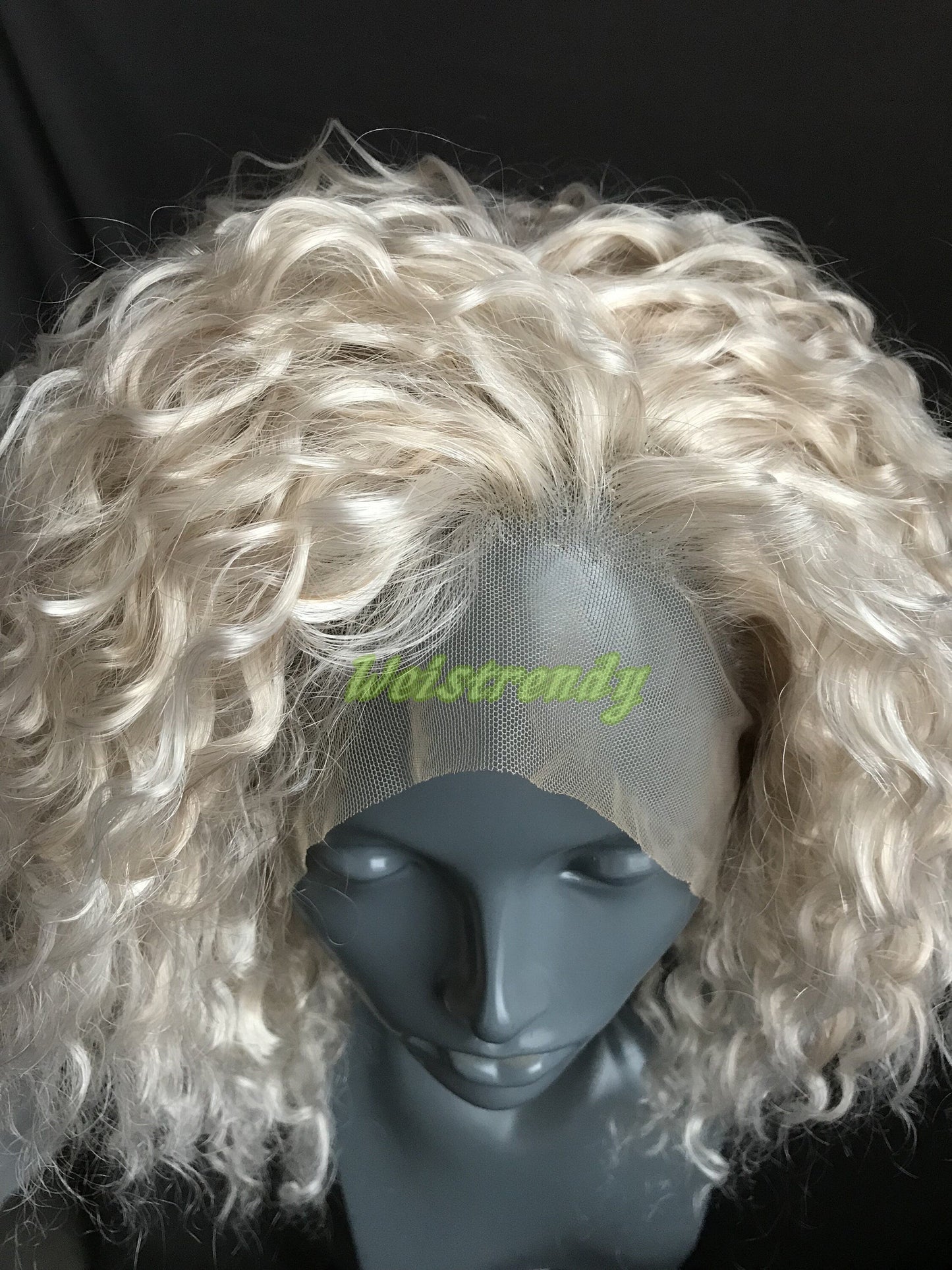 Pale Blonde Mixed Blonde Short Afro Curly Wigs Synthetic Lace frontal Wigs