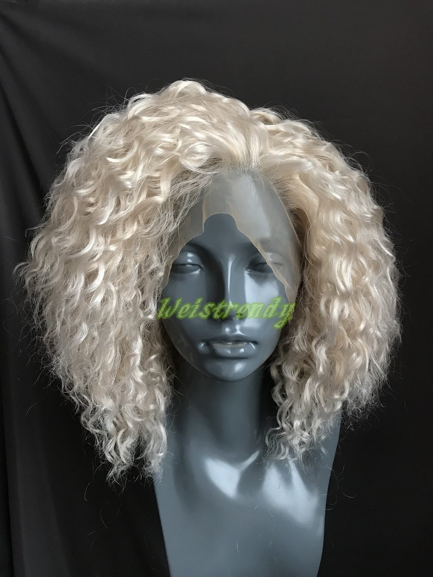 Pale Blonde Mixed Blonde Short Afro Curly Wigs Synthetic Lace frontal Wigs