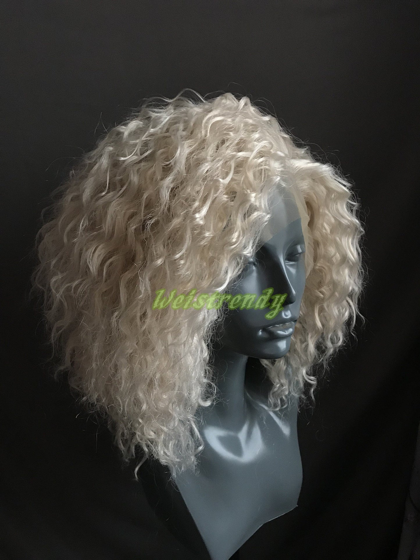 Pale Blonde Mixed Blonde Short Afro Curly Wigs Synthetic Lace frontal Wigs
