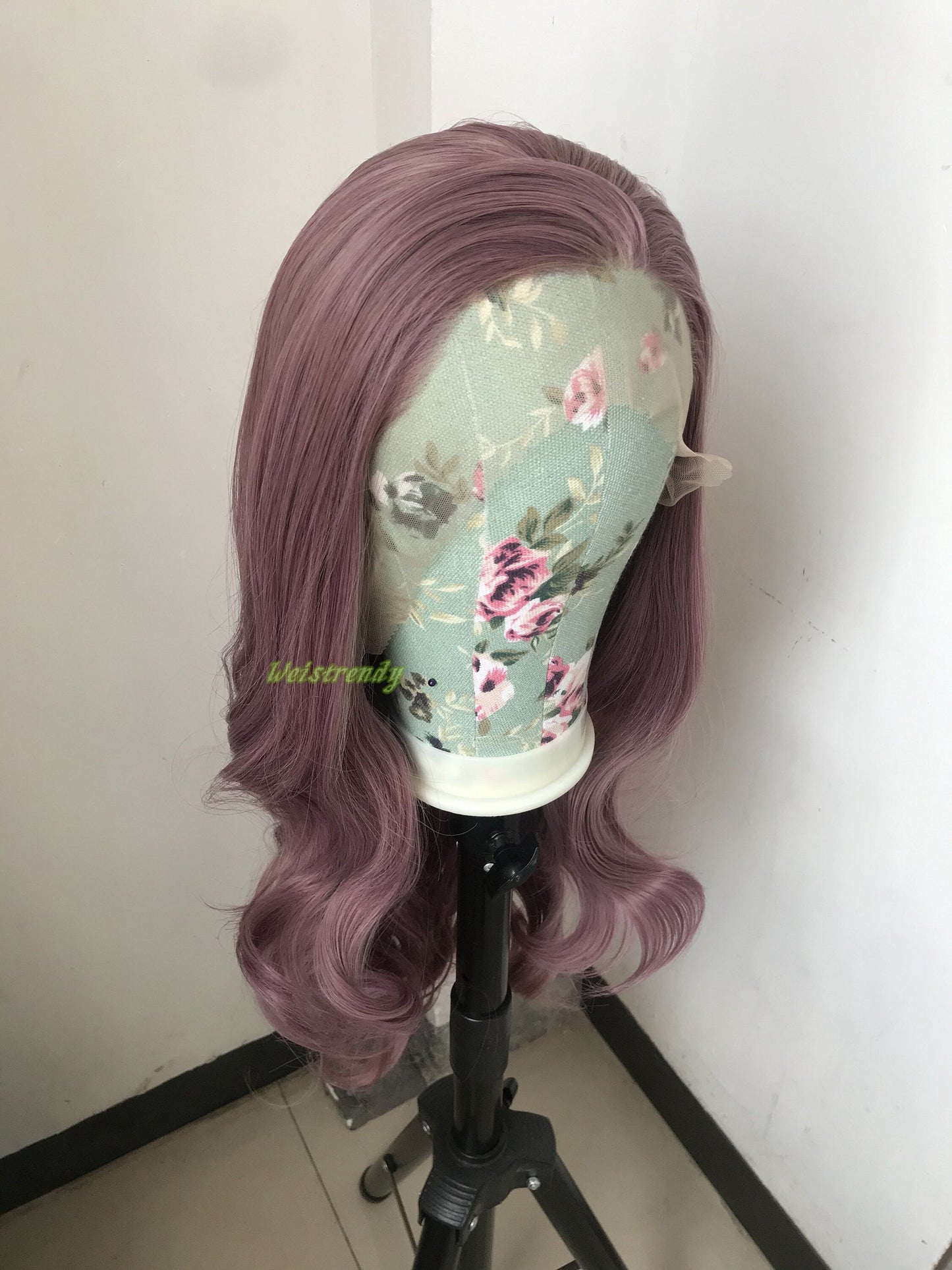 Mixed Blonde Purple Long Natural Wavy Hair Premium Synthetic Lace Frontal Wig Heat Friendly