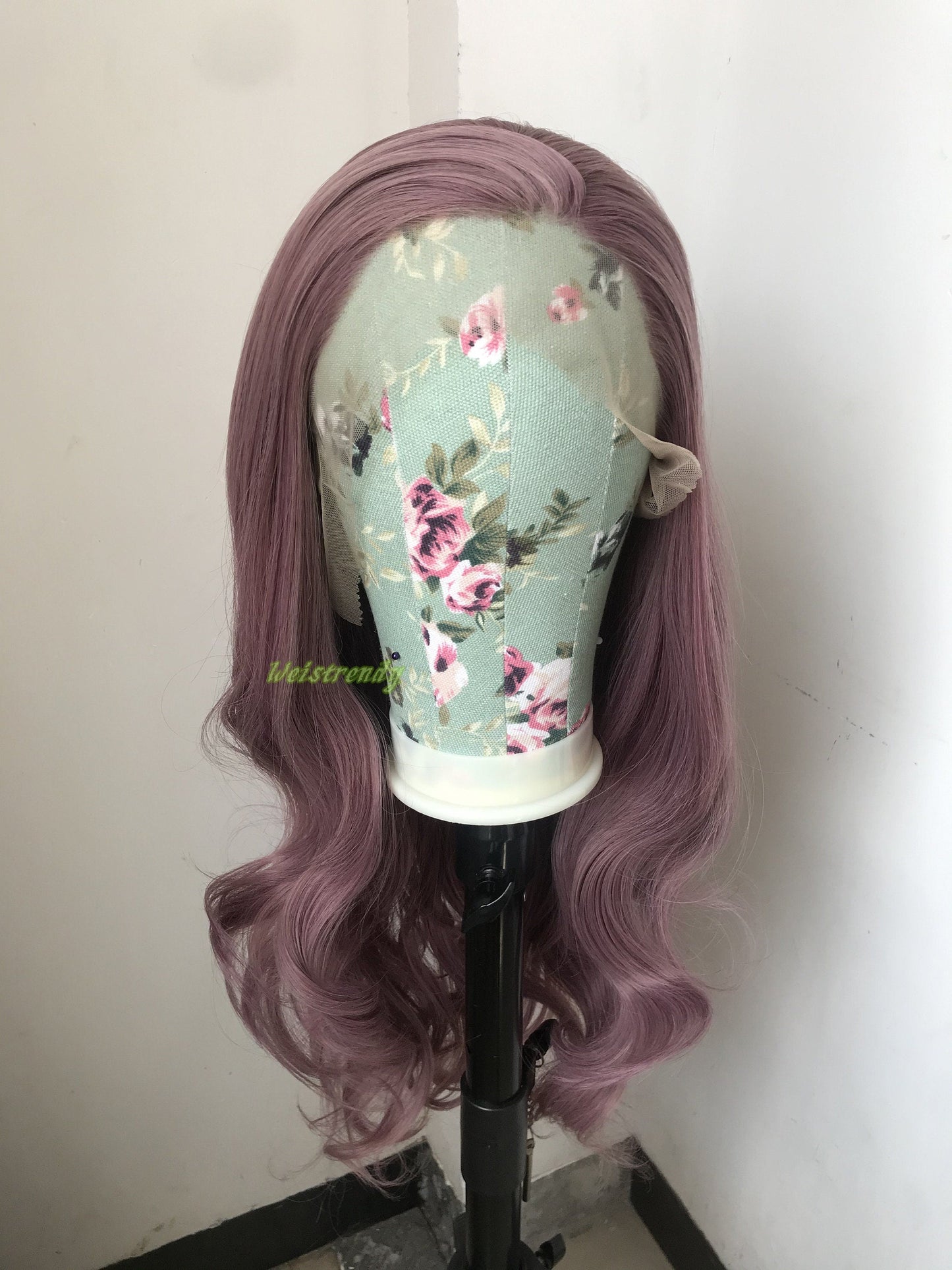 Mixed Blonde Purple Long Natural Wavy Hair Premium Synthetic Lace Frontal Wig Heat Friendly
