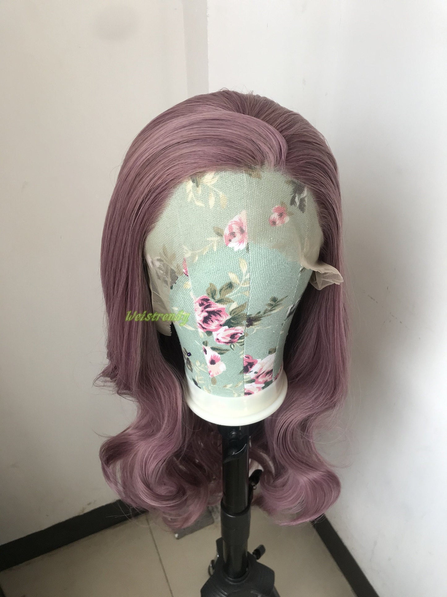 Mixed Blonde Purple Long Natural Wavy Hair Premium Synthetic Lace Frontal Wig Heat Friendly
