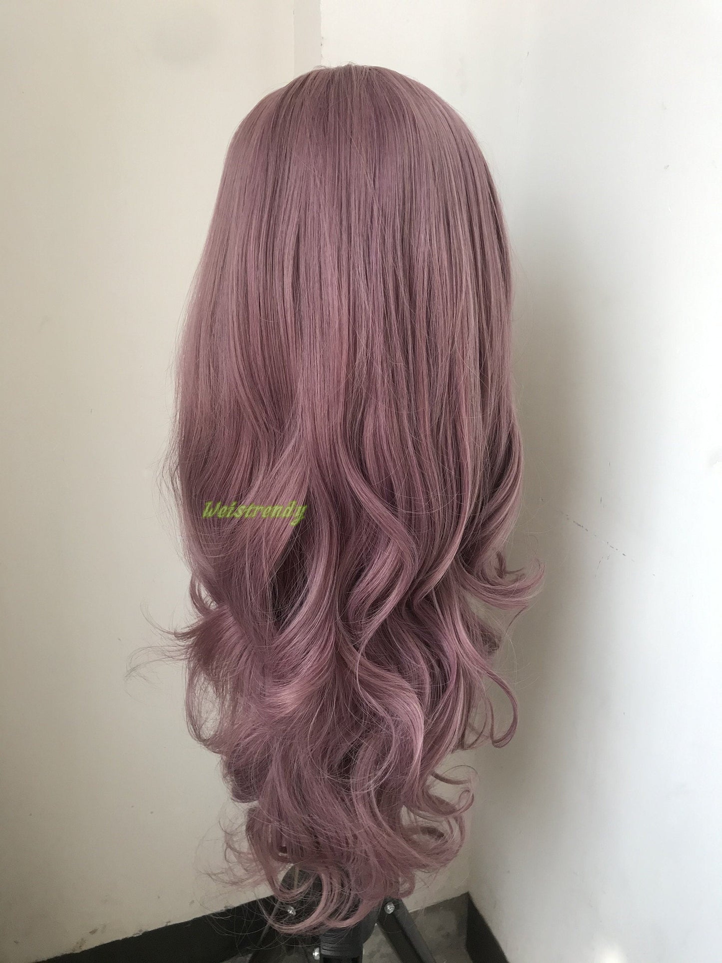 Mixed Blonde Purple Long Natural Wavy Hair Premium Synthetic Lace Frontal Wig Heat Friendly