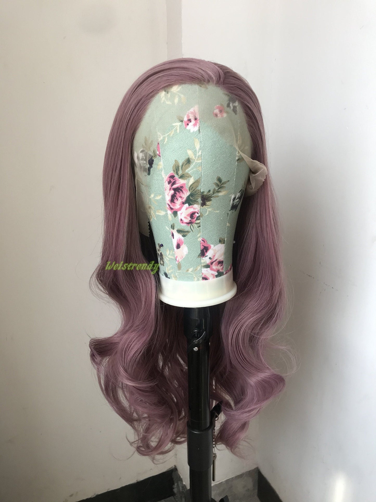 Mixed Blonde Purple Long Natural Wavy Hair Premium Synthetic Lace Frontal Wig Heat Friendly