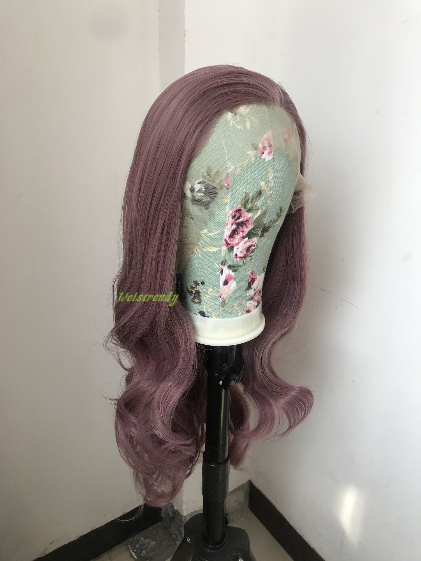 Mixed Blonde Purple Long Natural Wavy Hair Premium Synthetic Lace Frontal Wig Heat Friendly