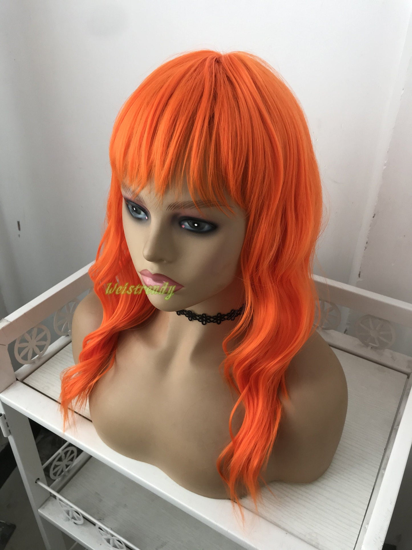 Moxie - 18'' Brilliant Orange Curly Wavy synthetic mullet hair COSPLAY Party Fun COSTUME Wig