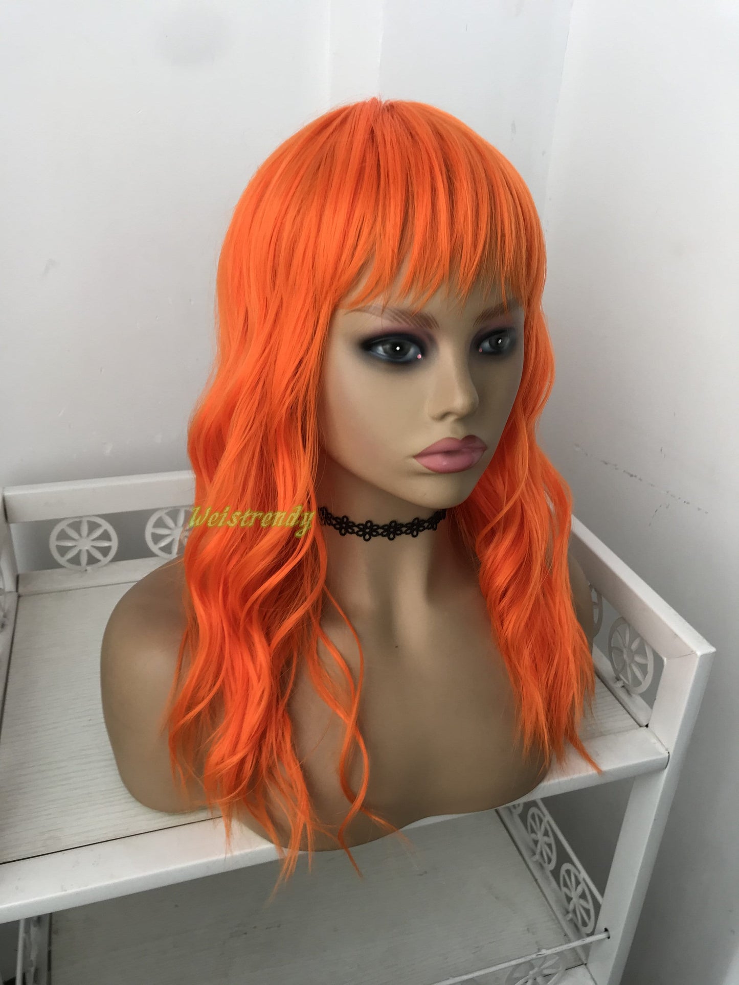 Moxie - 18'' Brilliant Orange Curly Wavy synthetic mullet hair COSPLAY Party Fun COSTUME Wig