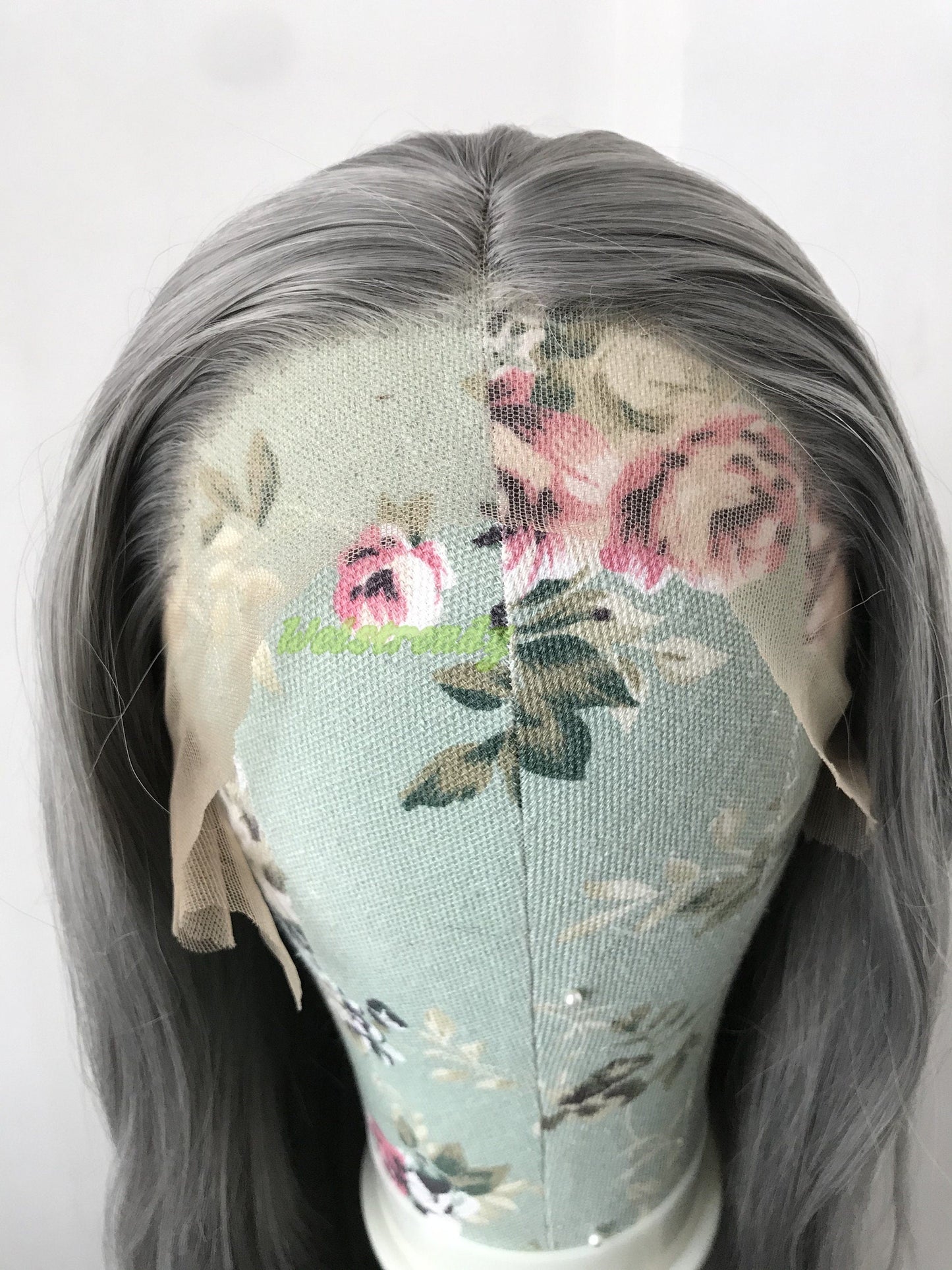 Realistic Dark Grey | Silver Grey into Light Grey | White Grey ends Long Straight Wavy Hair Premium Synthetic Lace frontal Wig Multi Part