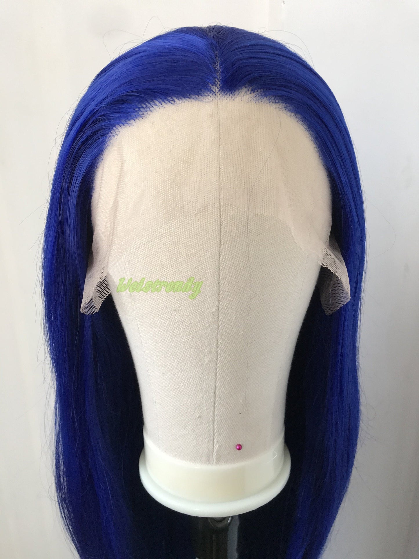 Bright Blue Long Straight Hair Premium Synthetic Lace Frontal Wigs Multi Part | Heat Safe