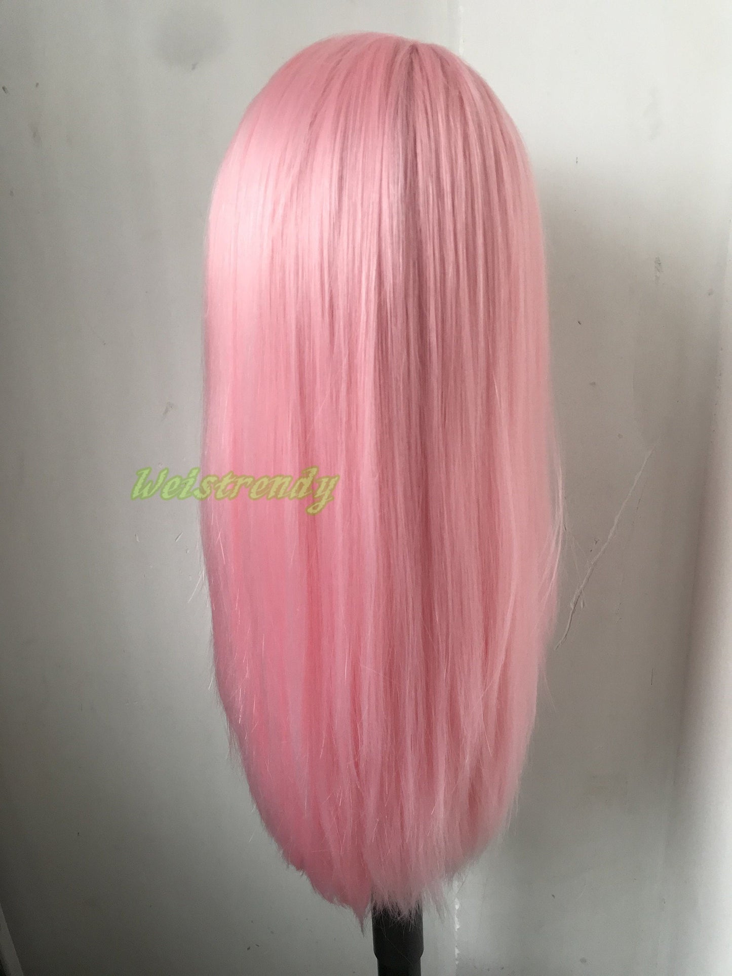 Pastel Pink | Ice Pink Long Straight Hair Premium Synthetic Lace Front Wig Realistic Heat Friendly