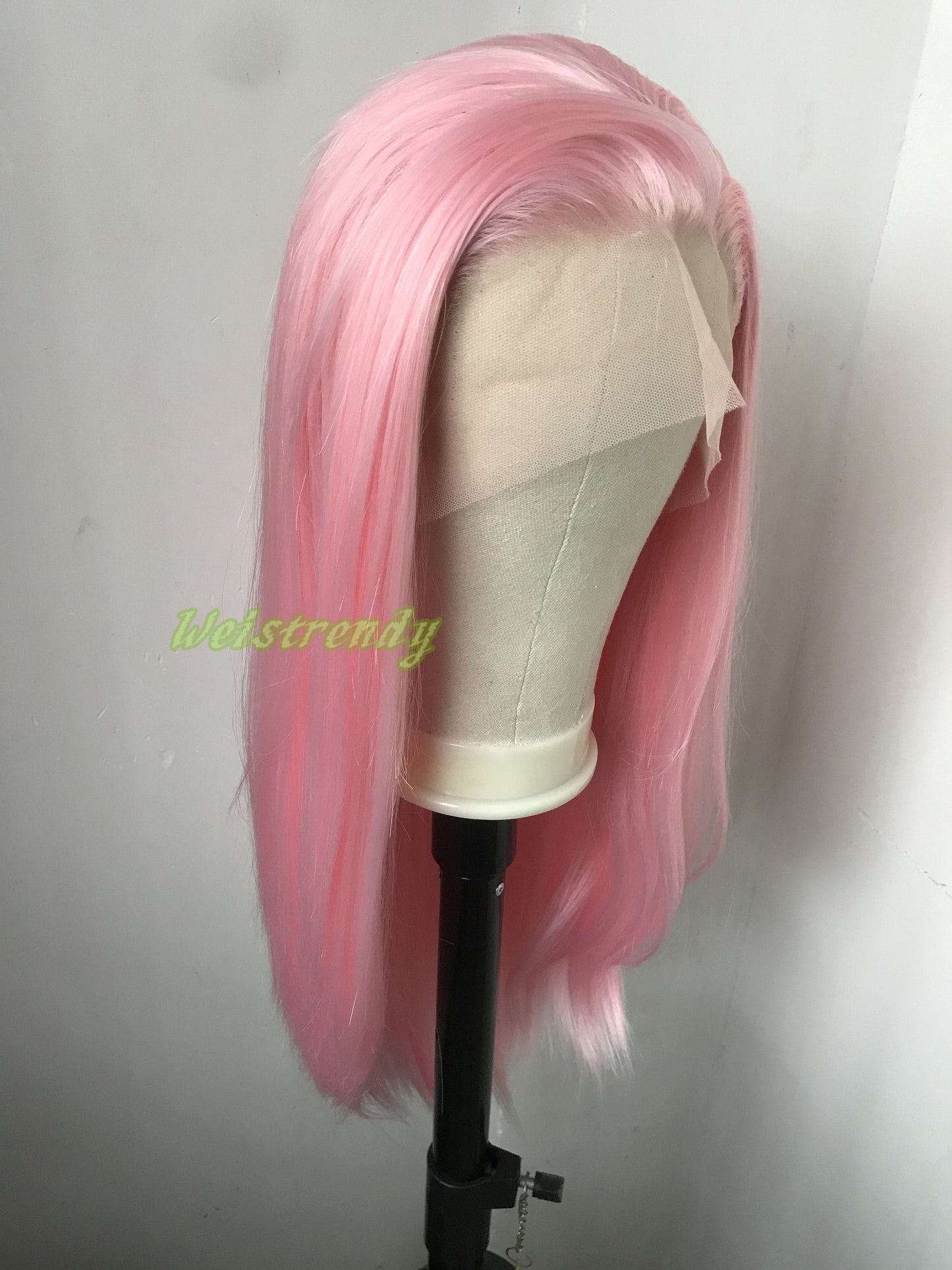 Pastel Pink | Ice Pink Long Straight Hair Premium Synthetic Lace Front Wig Realistic Heat Friendly