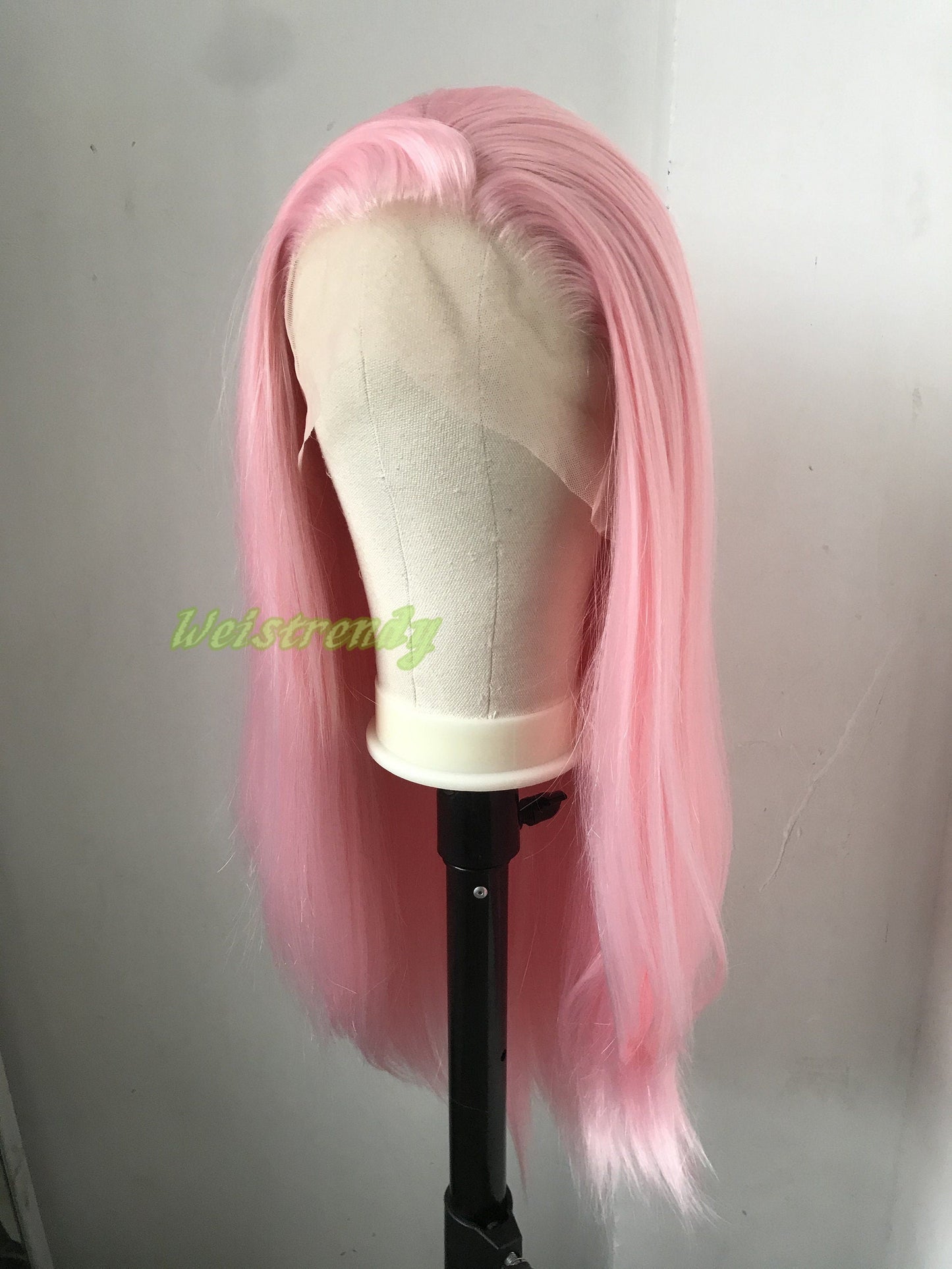 Pastel Pink | Ice Pink Long Straight Hair Premium Synthetic Lace Front Wig Realistic Heat Friendly