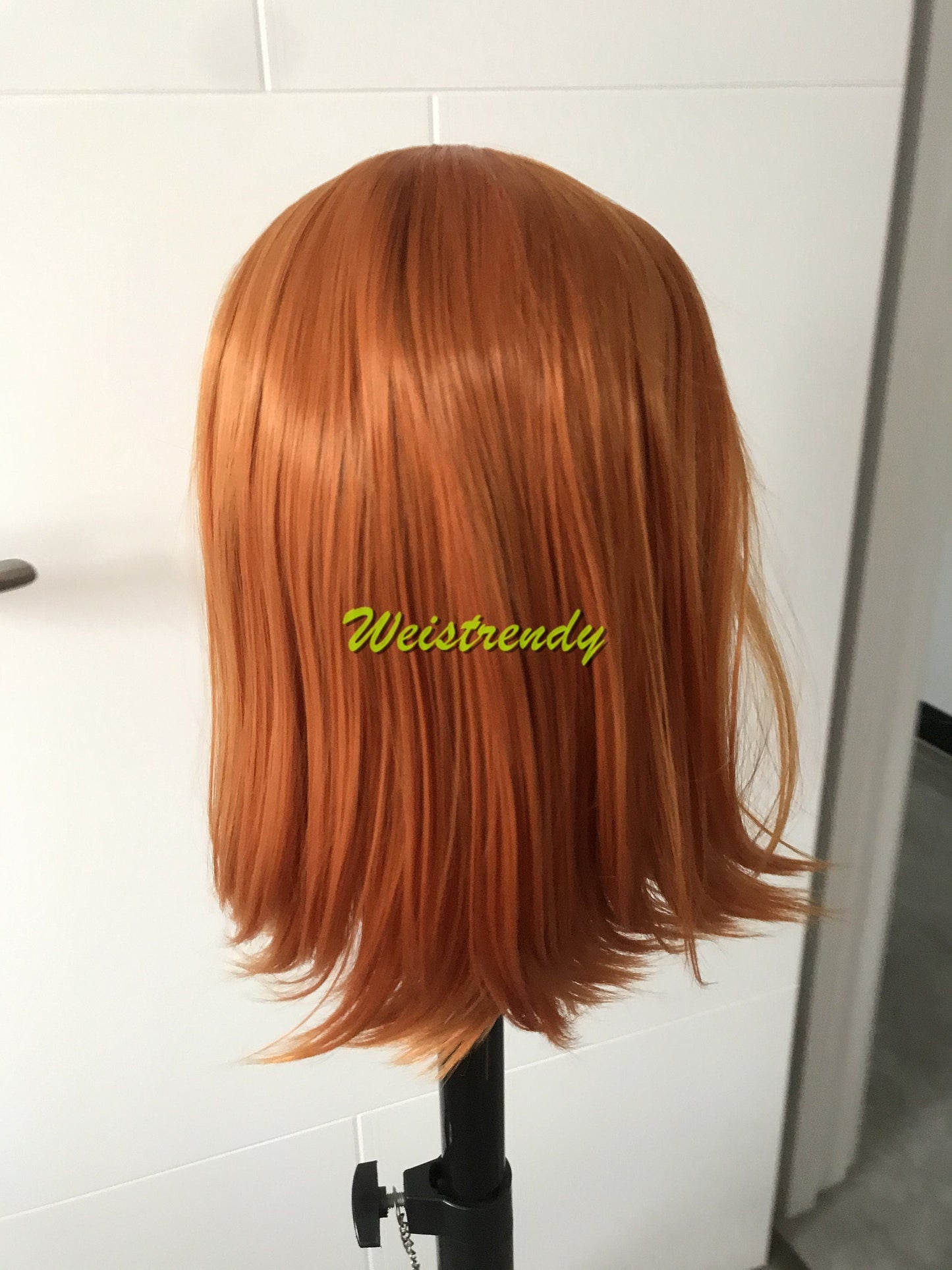 Ginger | Orange Short Silky Straight Bob Hair Premium Synthetic Lace Frontal Wig Heat Safe