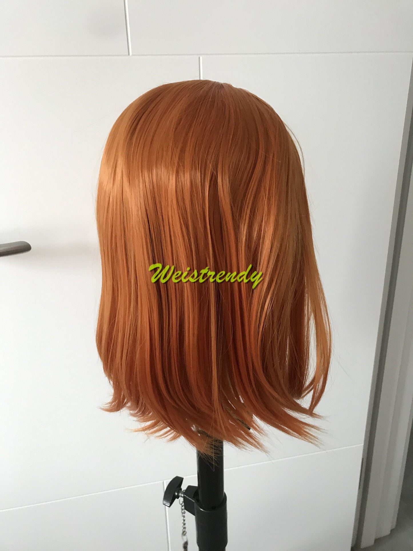 Ginger | Orange Short Silky Straight Bob Hair Premium Synthetic Lace Frontal Wig Heat Safe