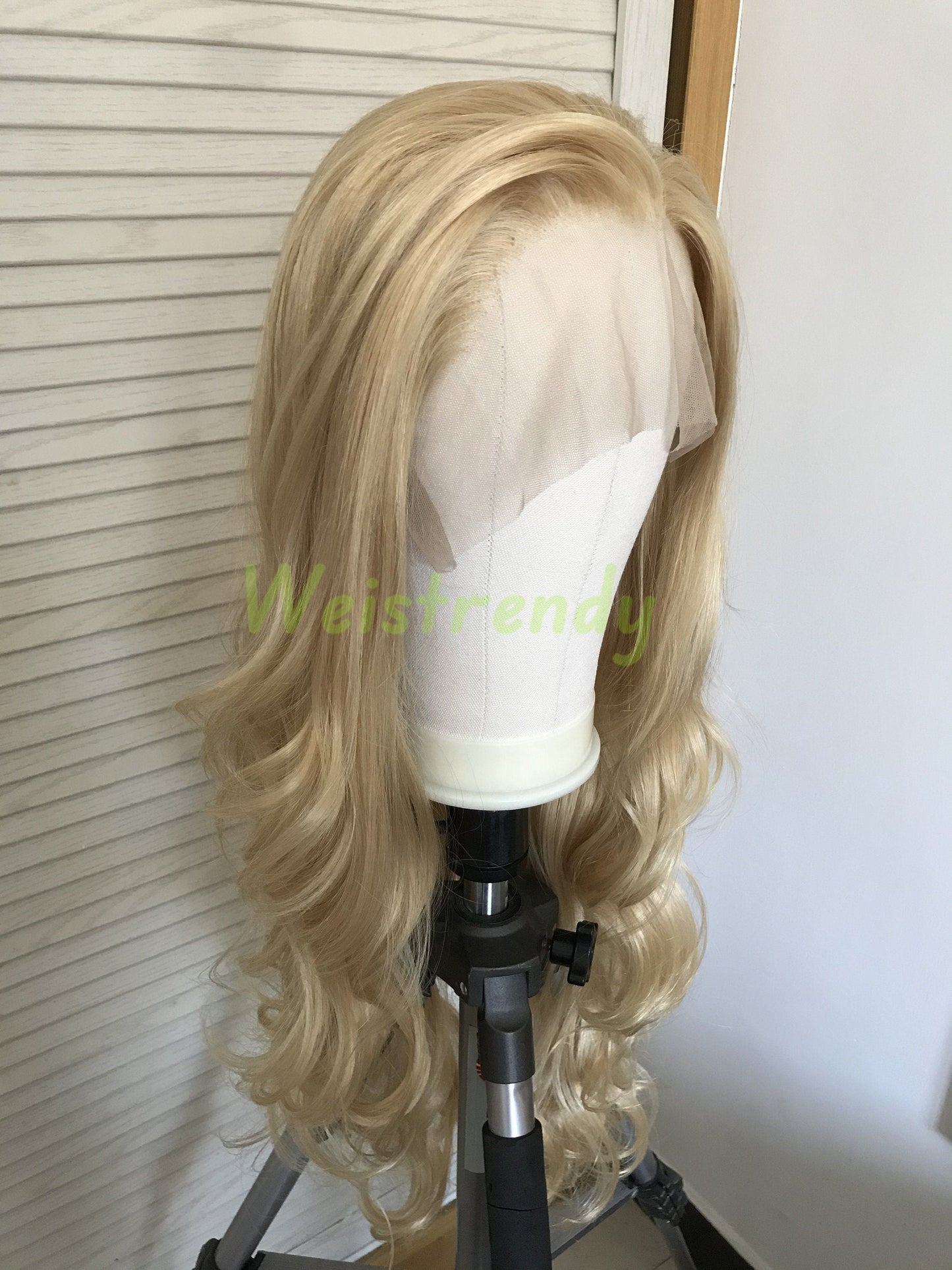 Blonde Long Curls Wavy Hair Premium Synthetic Lace Frontal Wig Heat Safe Realistic
