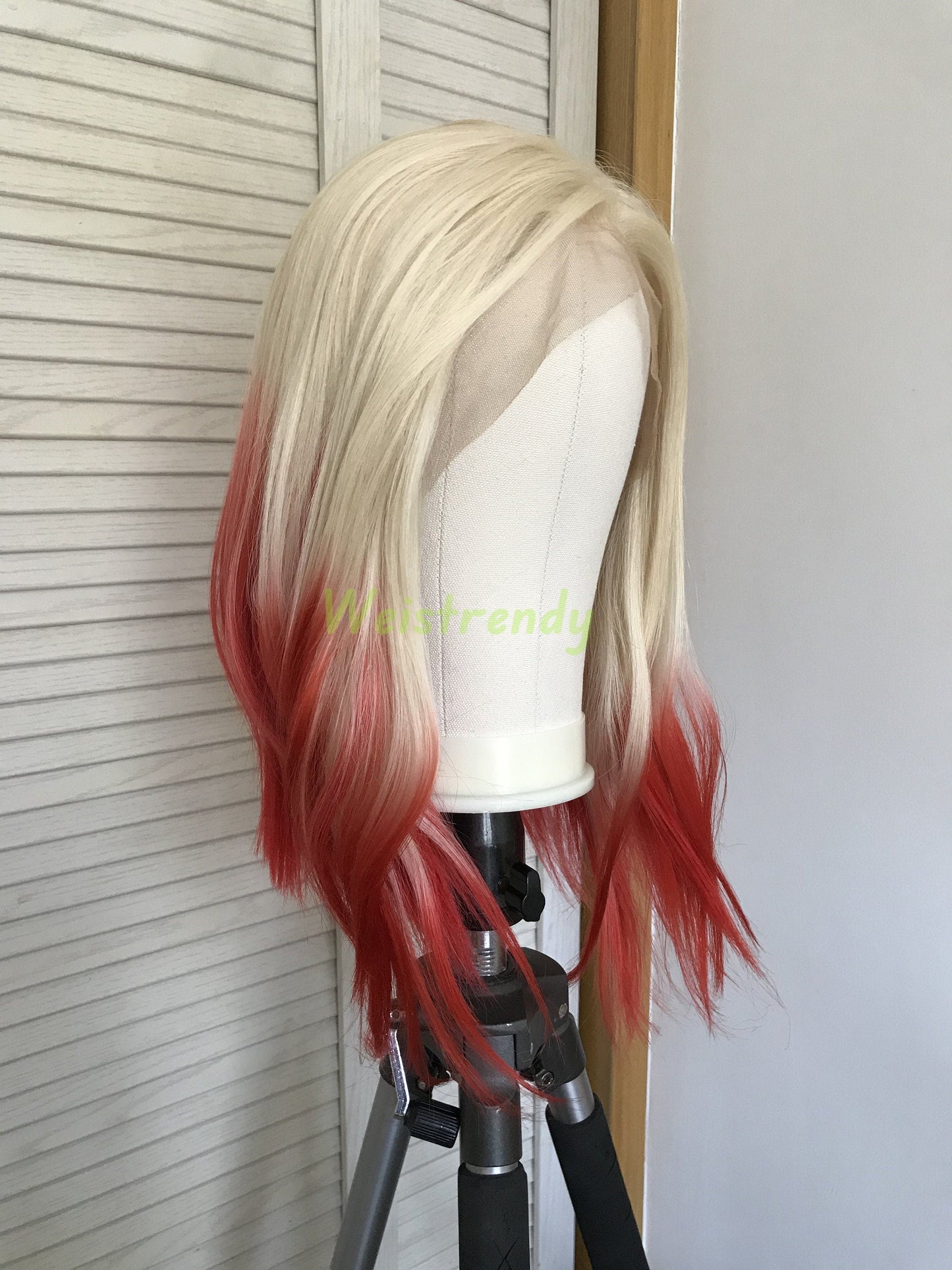 Dip-Dyed 613 Blonde to Bright Orange synthetic Bob Wig Heat Safe