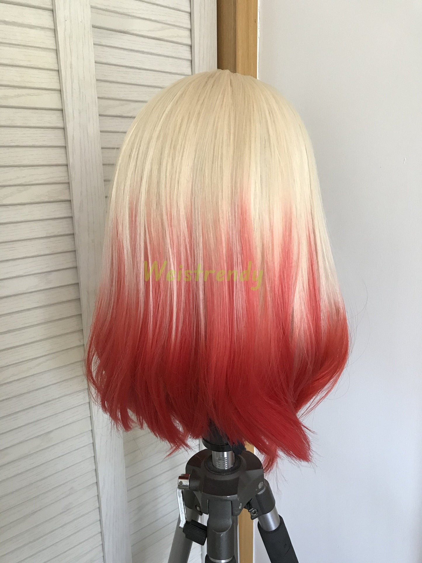 Dip-Dyed 613 Blonde to Bright Orange synthetic Bob Wig Heat Safe