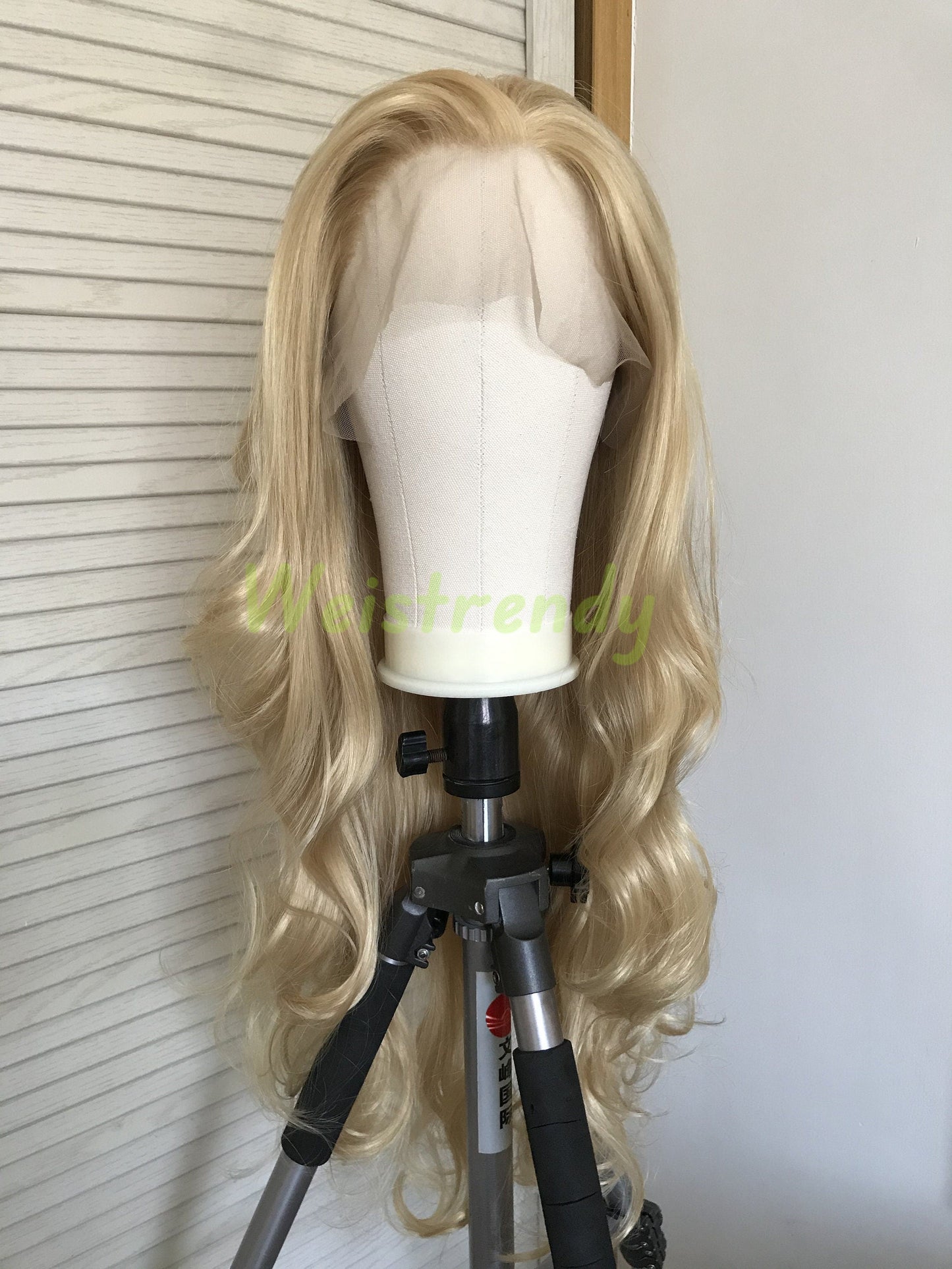 Blonde Long Curls Wavy Hair Premium Synthetic Lace Frontal Wig Heat Safe Realistic