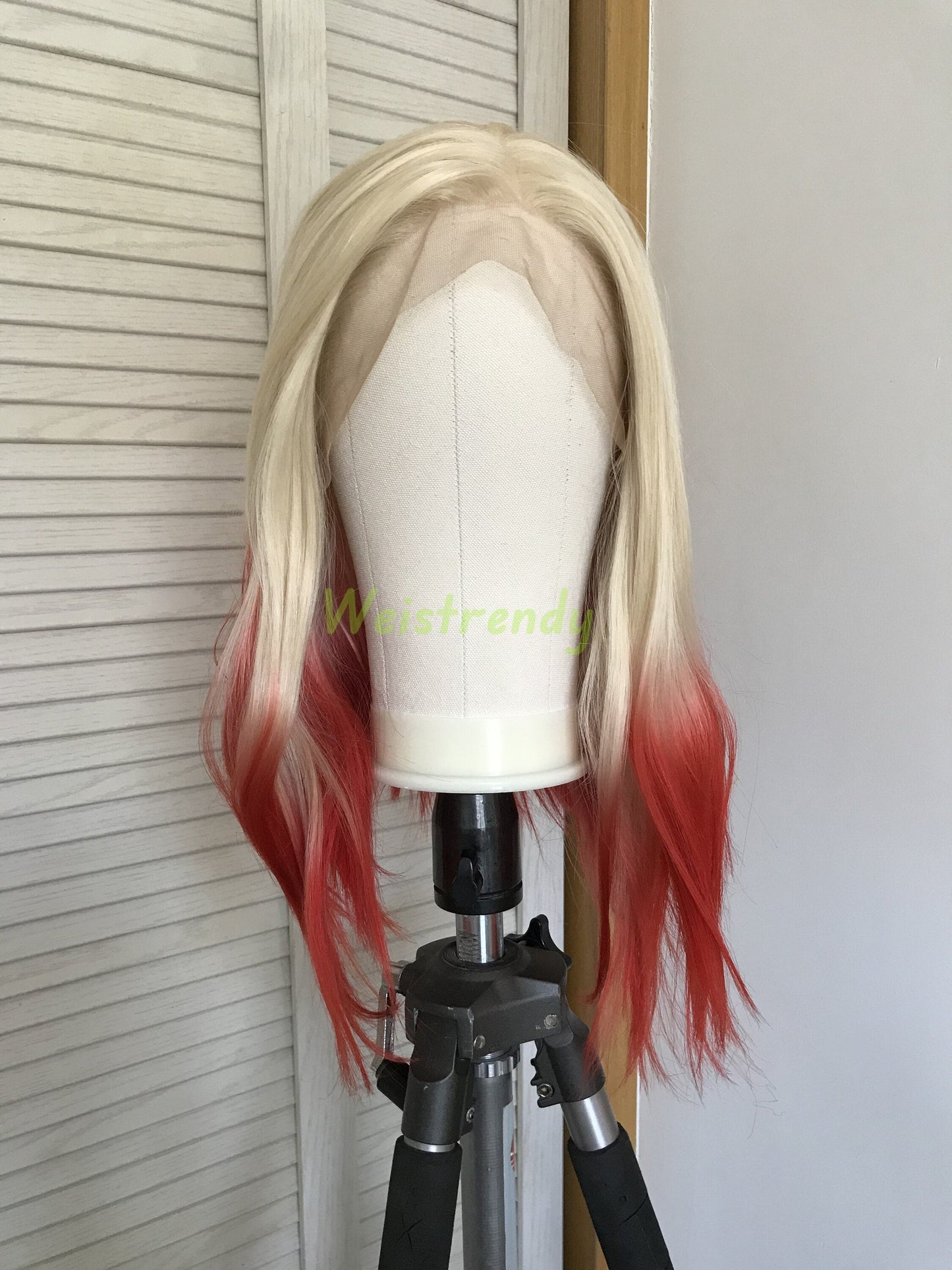Dip-Dyed 613 Blonde to Bright Orange synthetic Bob Wig Heat Safe