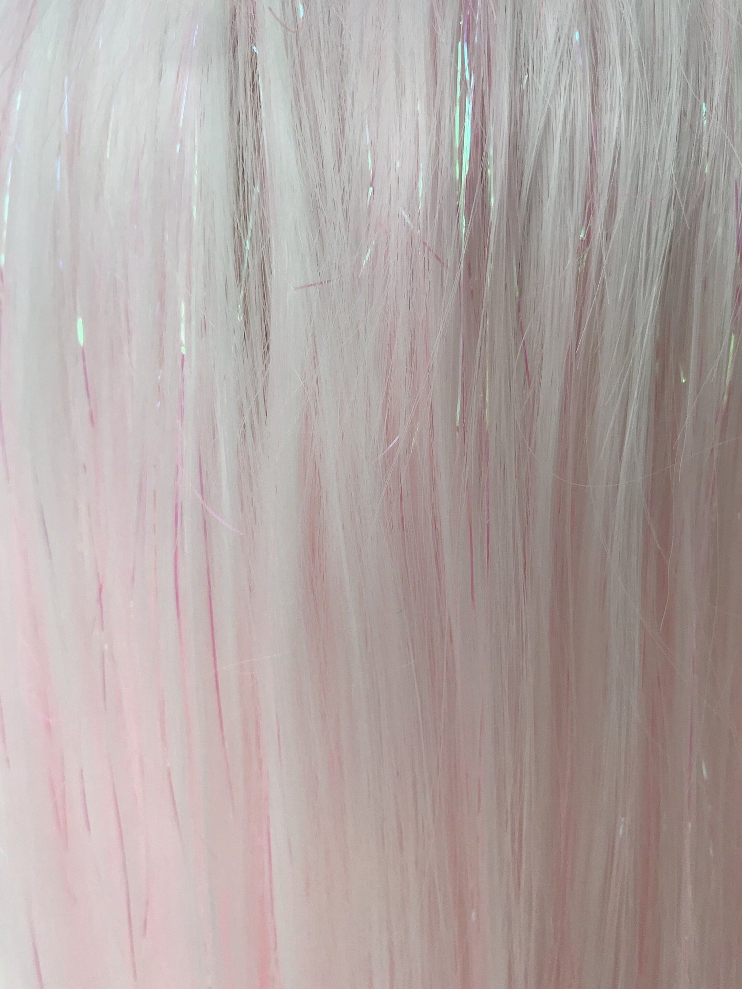 Mixed Tinsel Sparkle Cream Pink | Ice Pink Premium Synthetic Hair Swiss Lace frontal Wig Free Partting Heat Safe