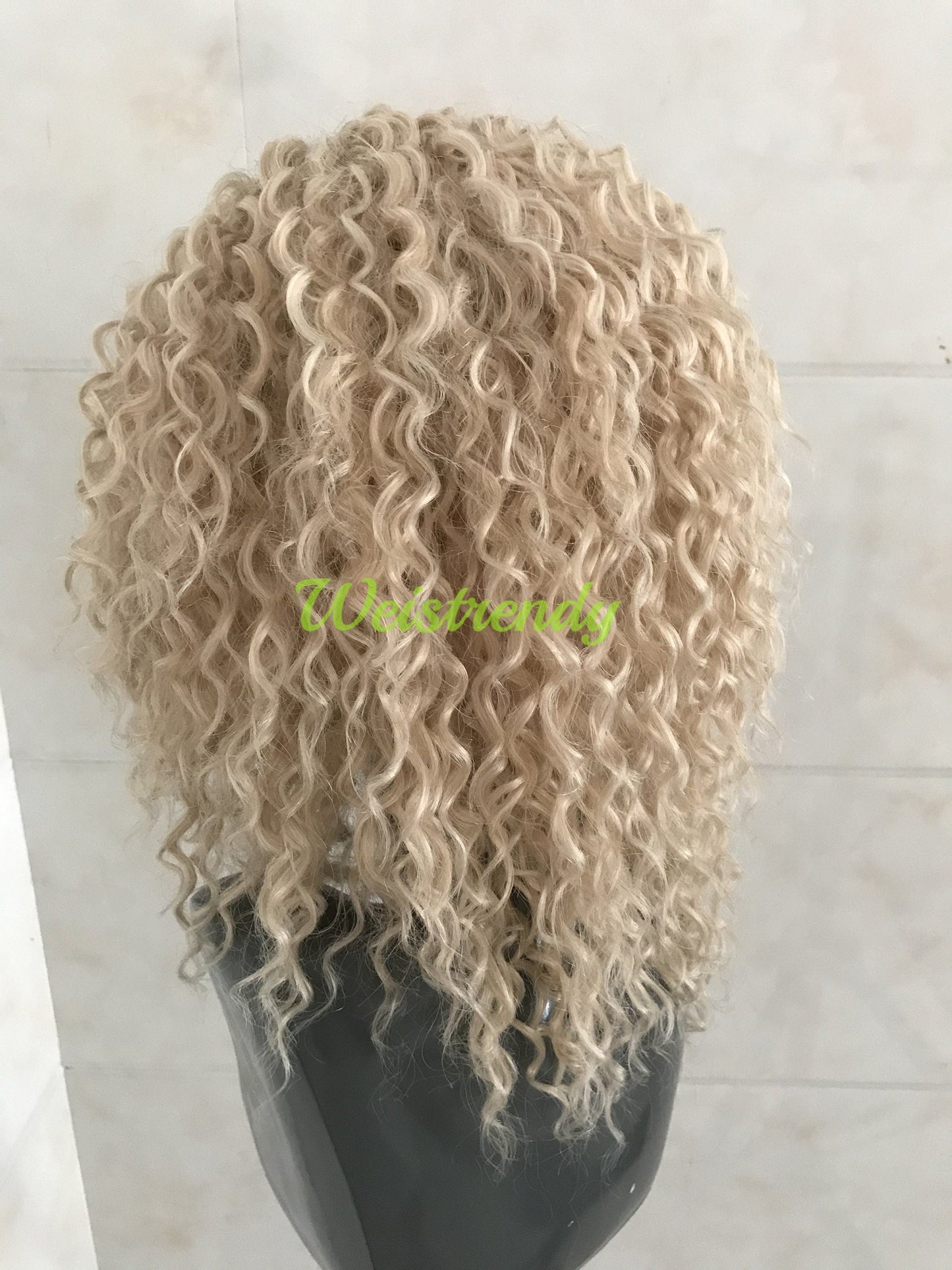 Mixed Platinum Blonde Short Spiral Curly Hair Wigs Synthetic Lace Frontal Wig Side Parting