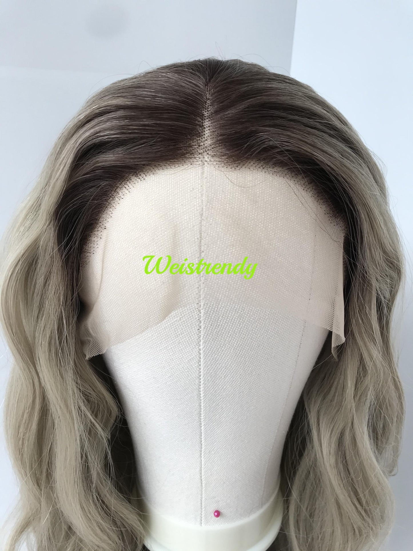 28in Realistic Rooted Ash Blonde | Light Blonde Long Wavy Hair Premium Synthetic Lace Front Wig Heat Friendly