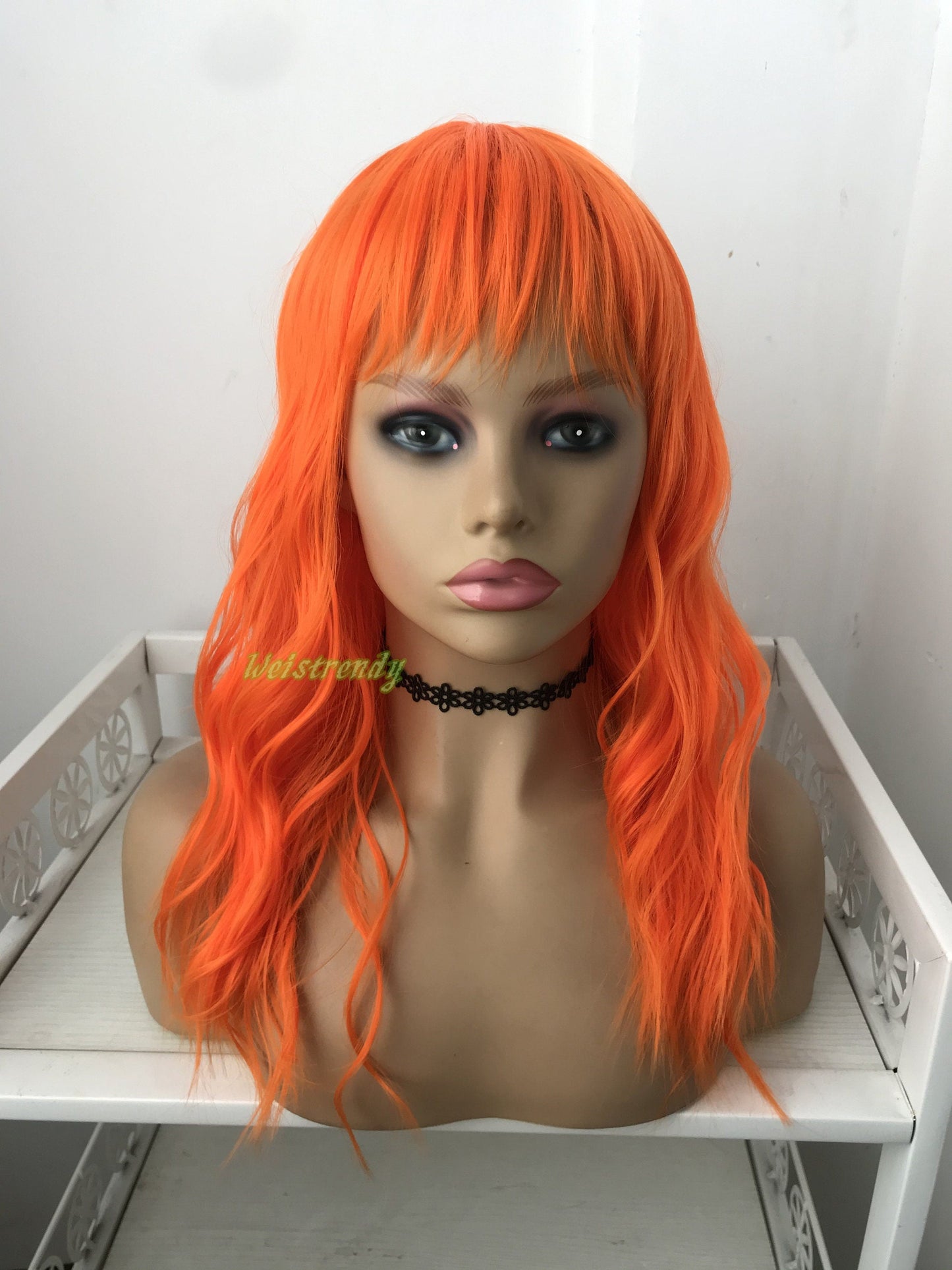 Moxie - 18'' Brilliant Orange Curly Wavy synthetic mullet hair COSPLAY Party Fun COSTUME Wig