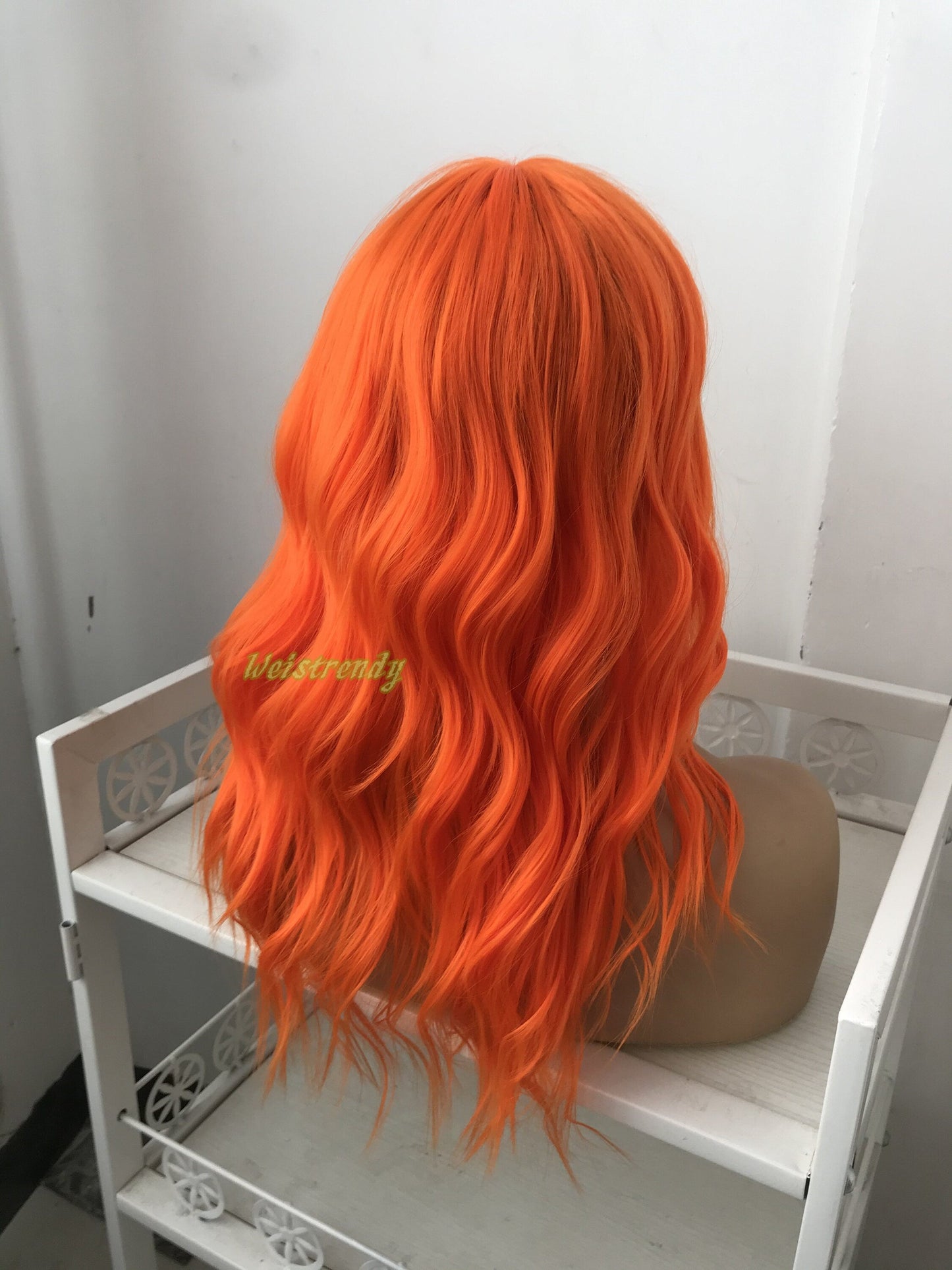 Moxie - 18'' Brilliant Orange Curly Wavy synthetic mullet hair COSPLAY Party Fun COSTUME Wig