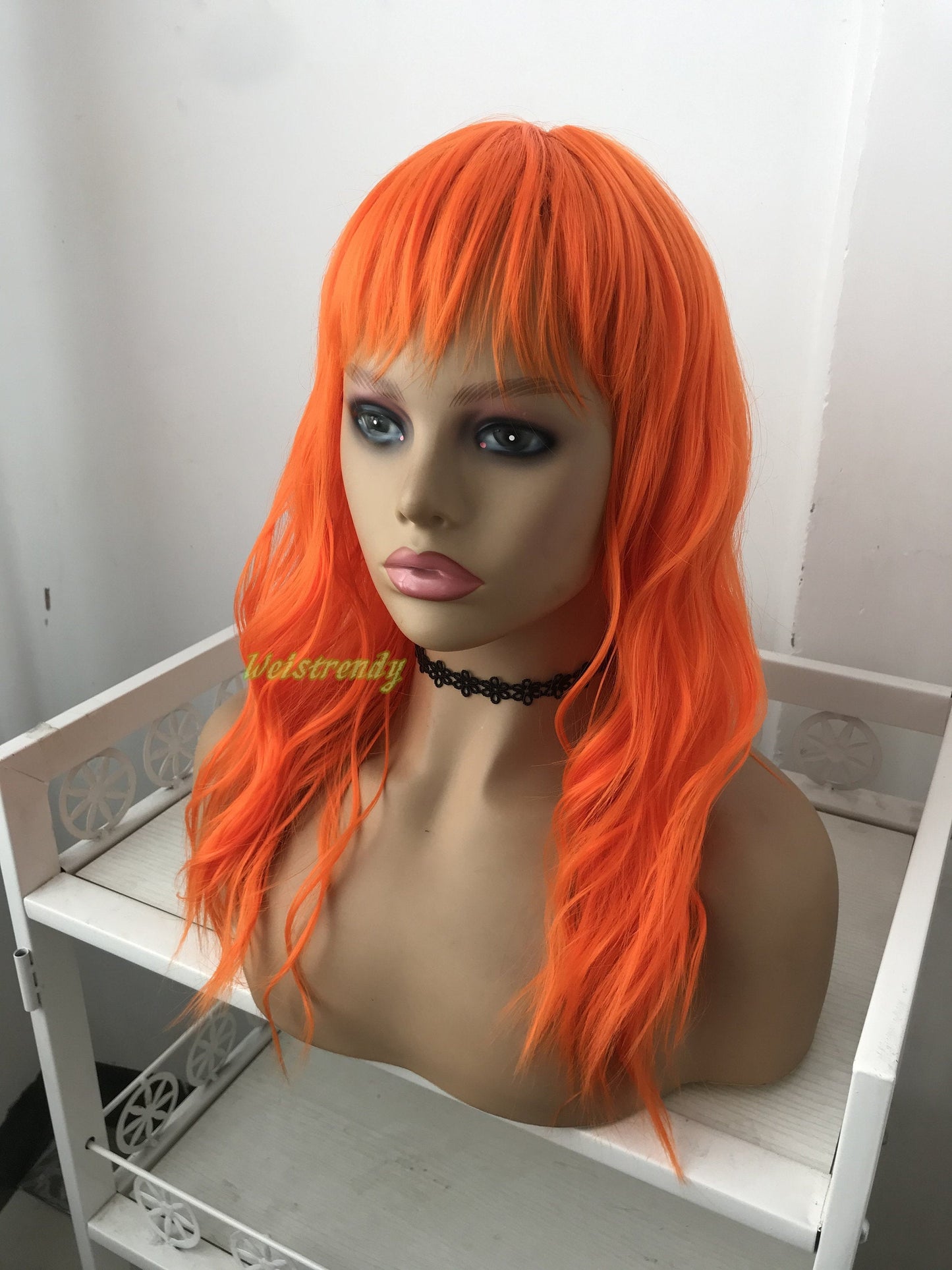 Moxie - 18'' Brilliant Orange Curly Wavy synthetic mullet hair COSPLAY Party Fun COSTUME Wig