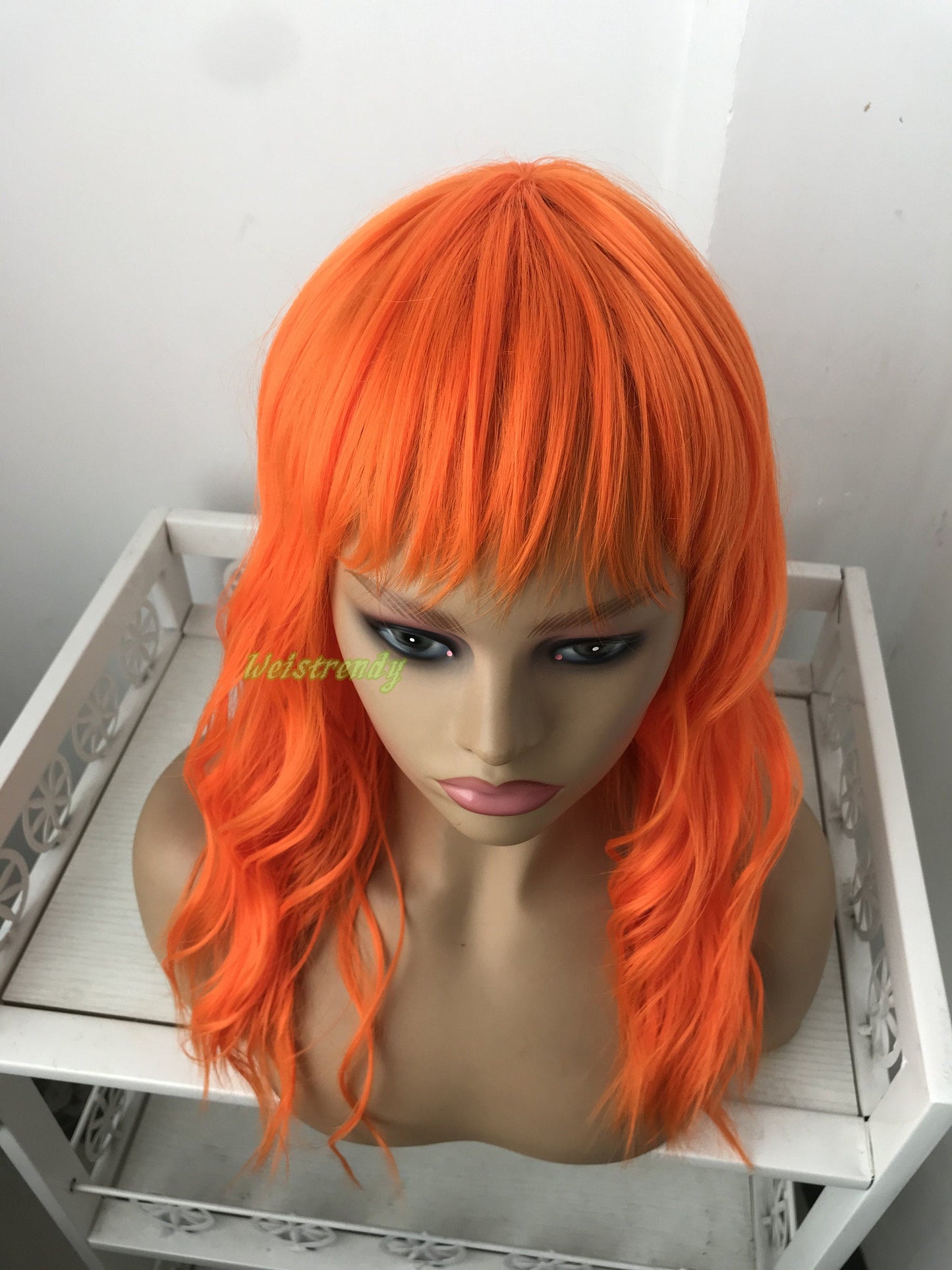 Moxie - 18'' Brilliant Orange Curly Wavy synthetic mullet hair COSPLAY Party Fun COSTUME Wig