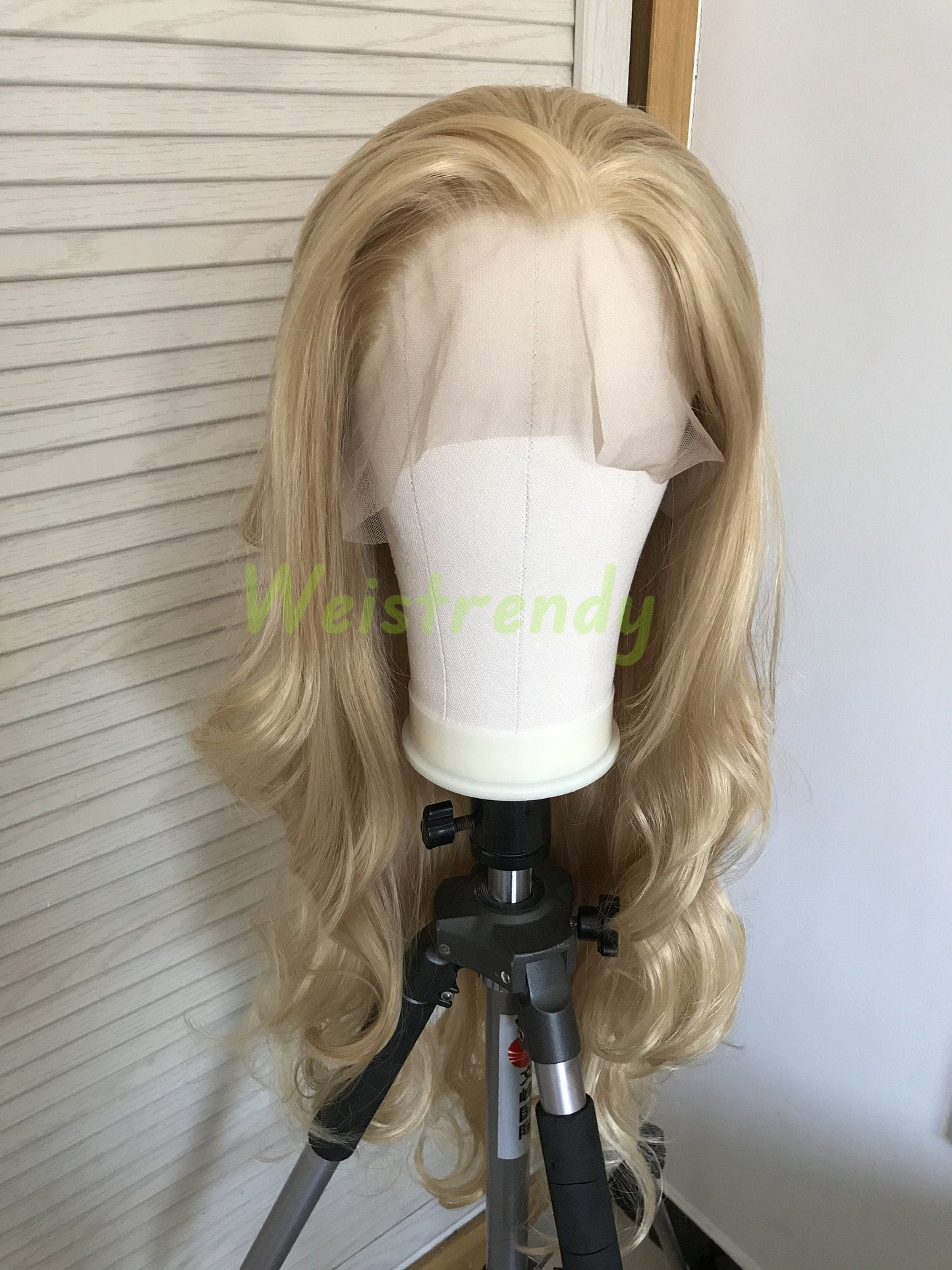 Blonde Long Curls Wavy Hair Premium Synthetic Lace Frontal Wig Heat Safe Realistic
