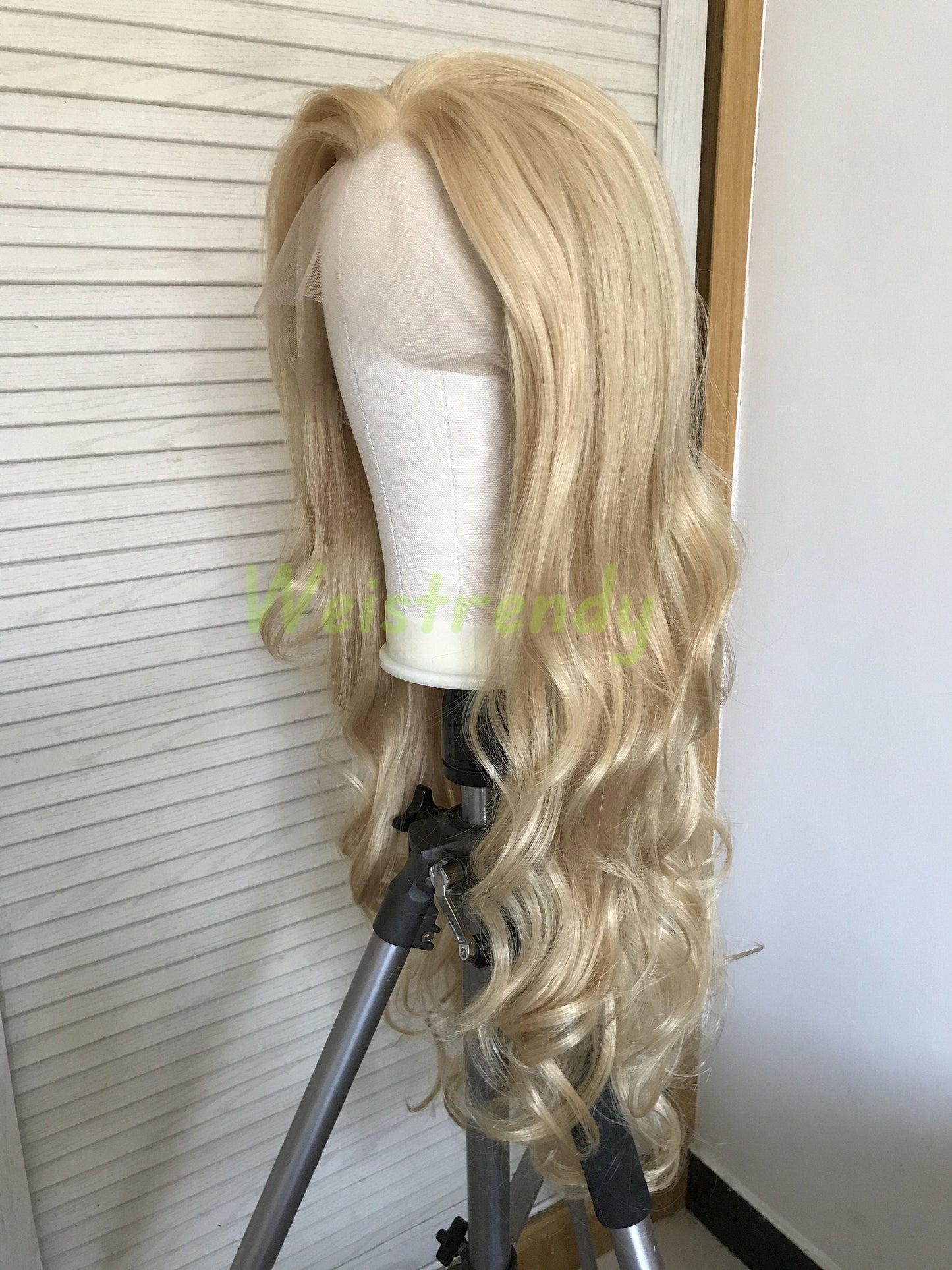 Blonde Long Curls Wavy Hair Premium Synthetic Lace Frontal Wig Heat Safe Realistic